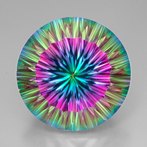 Quarzo mistico naturale multicolore da 94,00 ct, taglio rotondo, VVS-VS