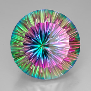 Quarzo mistico naturale multicolore da 94,00 ct, taglio rotondo, VVS-VS