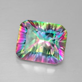 Quarzo mistico Arcobaleno superiore naturale da 5.67 ct, Taglio smeraldo, VVS