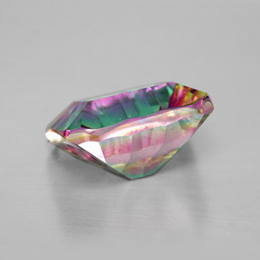 Quarzo mistico naturale multicolore da 5,59 ct, taglio smeraldo, VVS