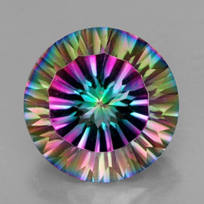 Quarzo mistico Arcobaleno superiore naturale da 6.86 ct, Taglio rotondo, VVS-VS