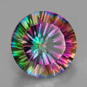 Quarzo mistico Arcobaleno superiore naturale da 6.86 ct, Taglio rotondo, VVS-VS