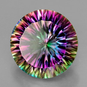 Quarzo mistico Arcobaleno superiore naturale da 7.77 ct, Taglio rotondo, VVS-VS
