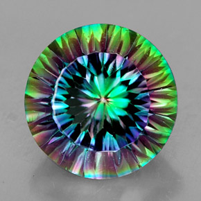 Quarzo mistico Arcobaleno superiore naturale da 7.69 ct, Taglio rotondo, VVS-VS