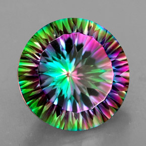 Quarzo mistico Arcobaleno superiore naturale da 7.42 ct, Taglio rotondo, VVS