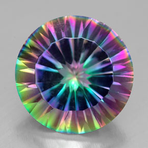 Quarzo mistico naturale multicolore da 6,96 ct, taglio rotondo, VVS
