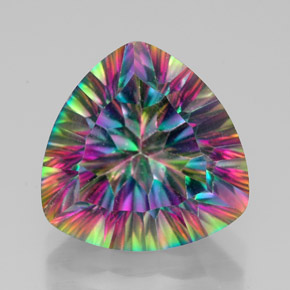 Quarzo mistico naturale multicolore da 7,53 ct, trillion, VVS-VS