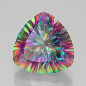 Quarzo mistico naturale multicolore da 7,53 ct, trillion, VVS-VS