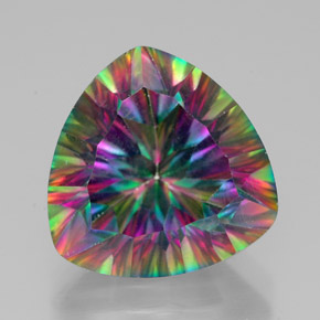 Quarzo mistico naturale multicolore da 7,90 ct, trillion, VVS