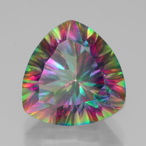 Quarzo mistico naturale multicolore da 7,90 ct, trillion, VVS