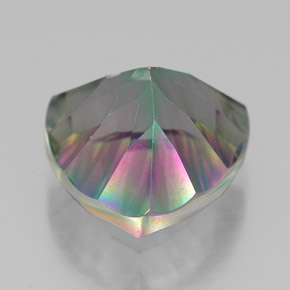 Quarzo mistico naturale multicolore da 7,90 ct, trillion, VVS