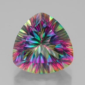 Quarzo mistico Arcobaleno superiore naturale da 7.47 ct, Taglio trillion, VVS-VS
