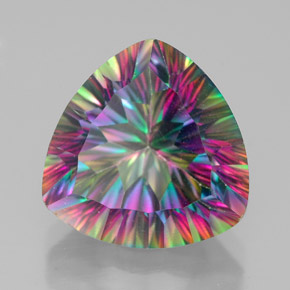 Quarzo mistico Arcobaleno superiore naturale da 7.47 ct, Taglio trillion, VVS-VS