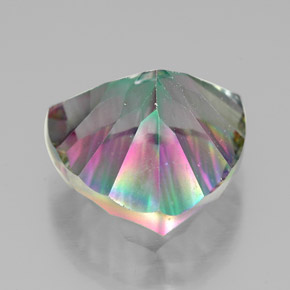 Quarzo mistico naturale multicolore da 7,44 ct, trillion, VVS