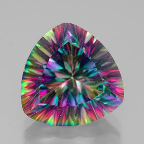 Quarzo mistico naturale multicolore da 7,67 ct, trillion, VVS