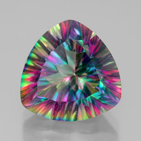 Quarzo mistico naturale multicolore da 7,67 ct, trillion, VVS