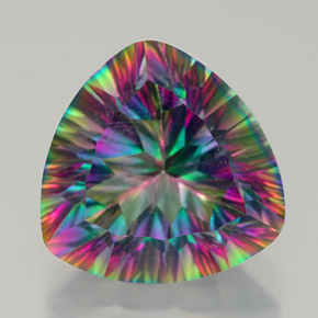 Quarzo mistico naturale multicolore da 7,63 ct, trillion, VVS