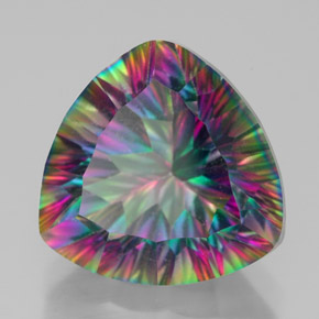 Quarzo mistico naturale multicolore da 7,63 ct, trillion, VVS