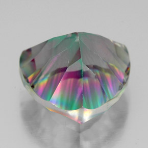Quarzo mistico naturale multicolore da 7,63 ct, trillion, VVS