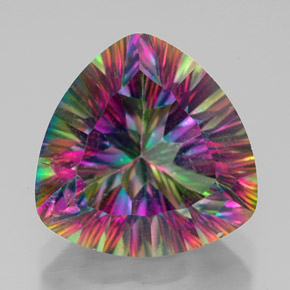 Quarzo mistico naturale multicolore da 7,49 ct, trillion, VVS