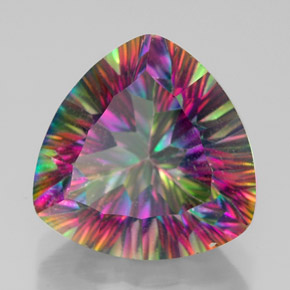 Quarzo mistico naturale multicolore da 7,49 ct, trillion, VVS