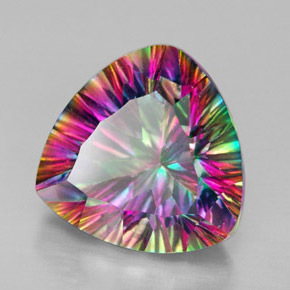 Quarzo mistico Multicolore naturale da 7.28 ct, Taglio trillion, VVS-VS