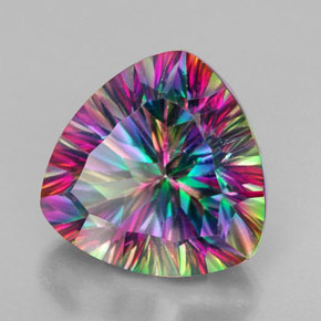 Quarzo mistico Multicolore naturale da 7.66 ct, Taglio trillion, VVS-VS