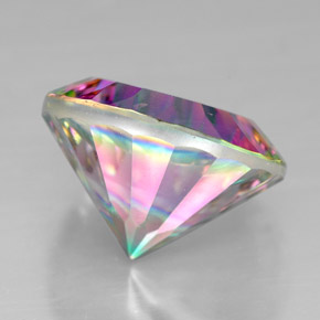 Quarzo mistico naturale multicolore da 7,36 ct, taglio rotondo, VVS-VS