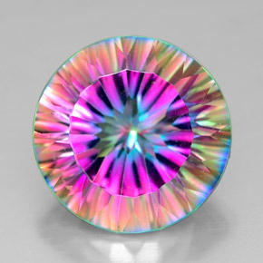 Quarzo mistico naturale multicolore da 7,24 ct, taglio rotondo, VVS-VS