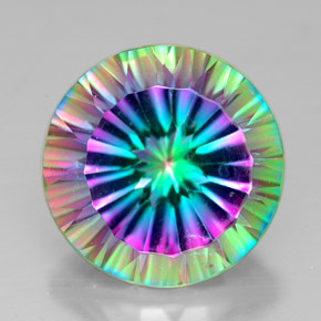 Quarzo mistico naturale multicolore da 7,31 ct, taglio rotondo, VVS-VS