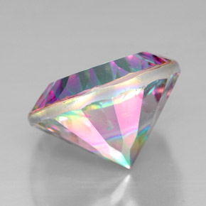 Quarzo mistico naturale multicolore da 7,39 ct, taglio rotondo, VVS-VS