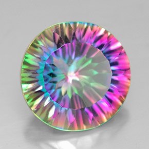 Quarzo mistico naturale multicolore da 7,17 ct, taglio rotondo, VVS-VS