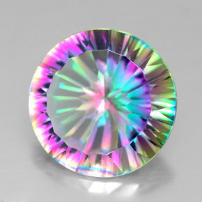Quarzo mistico naturale multicolore da 6,27 ct, taglio rotondo, VVS-VS