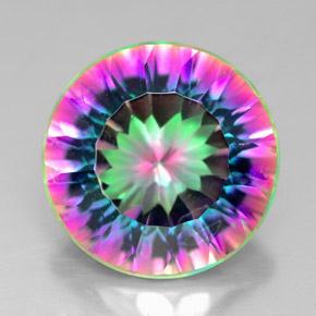 Quarzo mistico naturale multicolore da 6,98 ct, taglio rotondo, VVS-VS