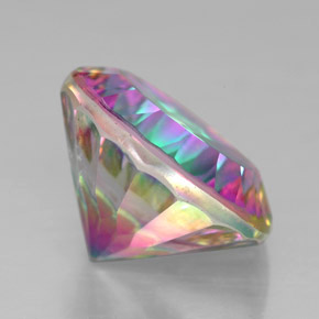Quarzo mistico naturale multicolore da 7,65 ct, taglio rotondo, VVS-VS