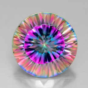 Quarzo mistico naturale multicolore da 7,33 ct, taglio rotondo, VVS-VS