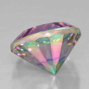 Quarzo mistico naturale multicolore da 7,33 ct, taglio rotondo, VVS-VS