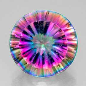Quarzo mistico naturale multicolore da 6,40 ct, taglio rotondo, VS