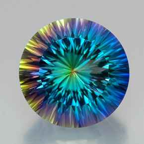 Quarzo mistico naturale multicolore da 20,30 ct, taglio rotondo, VVS