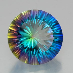 Quarzo mistico naturale multicolore da 20,30 ct, taglio rotondo, VVS
