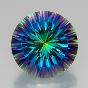 Quarzo mistico naturale multicolore da 19,10 ct, taglio rotondo, VVS
