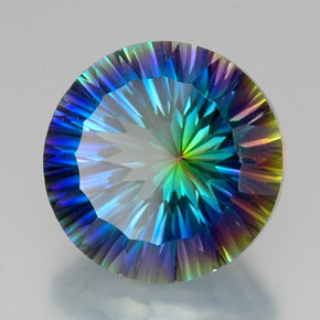 Quarzo mistico naturale multicolore da 19,10 ct, taglio rotondo, VVS