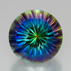 Quarzo mistico naturale multicolore da 18,89 ct, taglio rotondo, VVS-VS