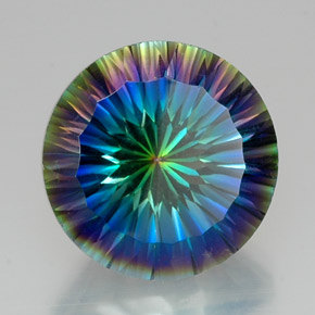 Quarzo mistico naturale multicolore da 18,89 ct, taglio rotondo, VVS-VS