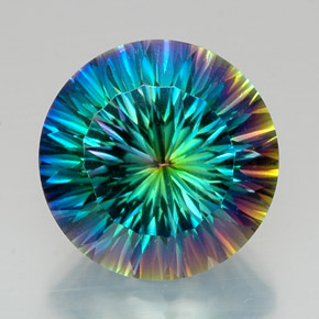Quarzo mistico naturale multicolore da 18,47 ct, taglio rotondo, VVS