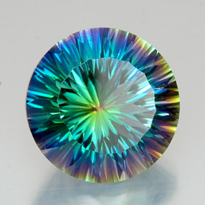 Quarzo mistico naturale multicolore da 18,47 ct, taglio rotondo, VVS