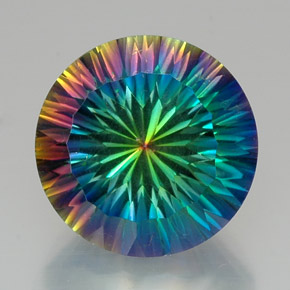 Quarzo mistico Arcobaleno superiore naturale da 20.63 ct, Taglio rotondo, VVS