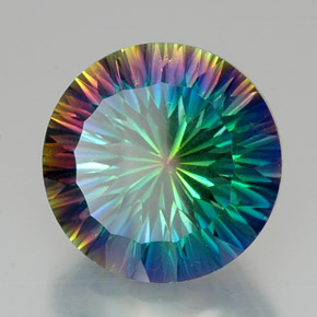 Quarzo mistico Arcobaleno superiore naturale da 20.63 ct, Taglio rotondo, VVS