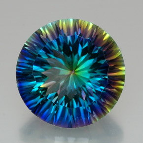 Quarzo mistico naturale multicolore da 18,13 ct, taglio rotondo, VVS