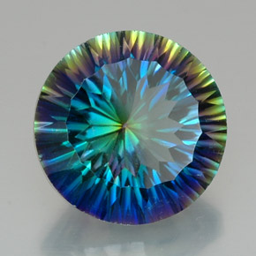 Quarzo mistico naturale multicolore da 18,13 ct, taglio rotondo, VVS